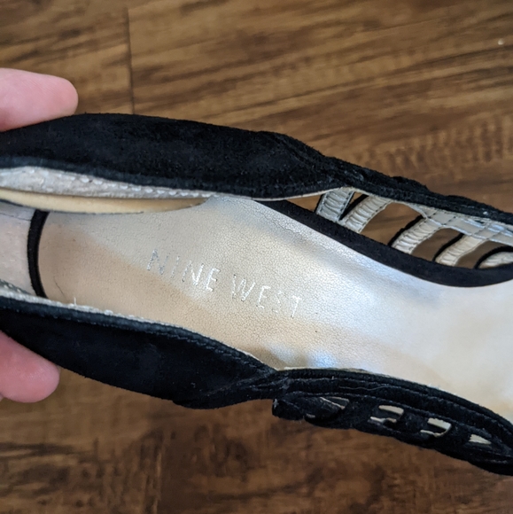 Nine West Black Velvet Suede High Heels - Picture 5 of 6